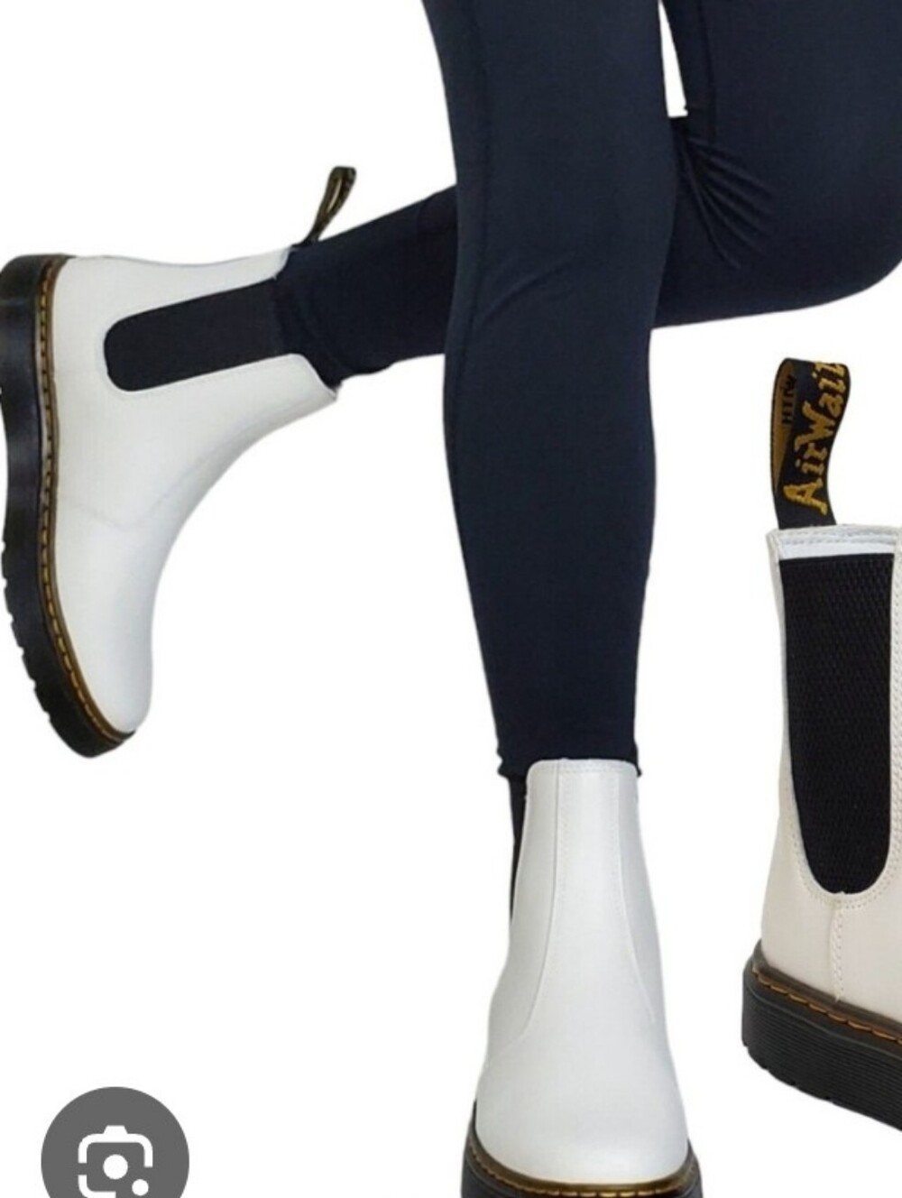 Dr. Martens Dorrian White Leather Chelsea Boots Mens 9 / Womens 10